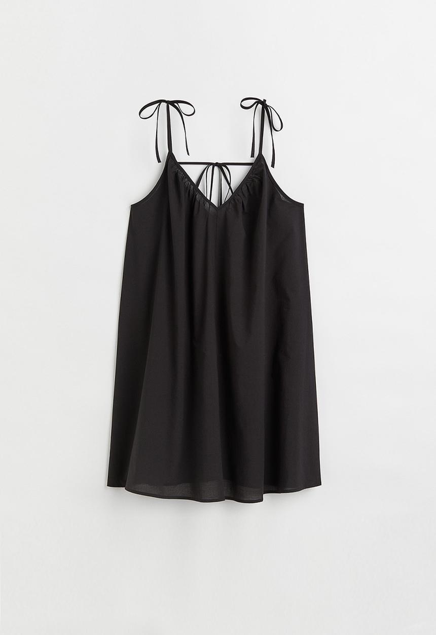 H&M - V-neck mini dress - black