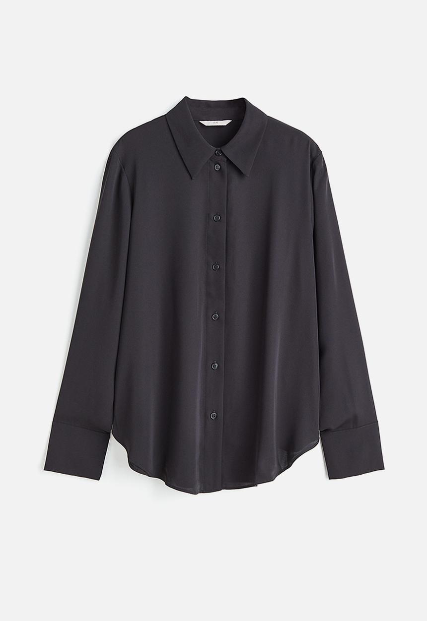 H&M - Pointed-collar shirt - black
