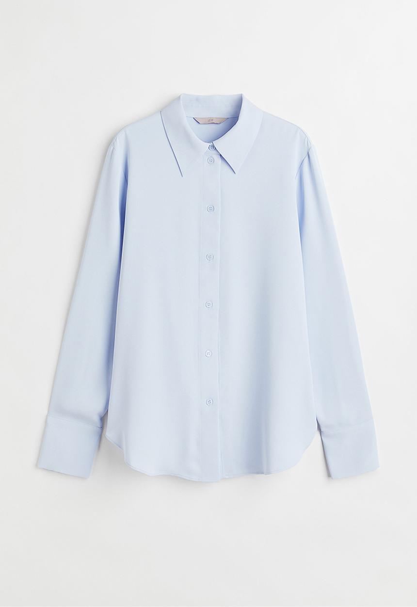 H&M - Pointed-collar shirt - light blue