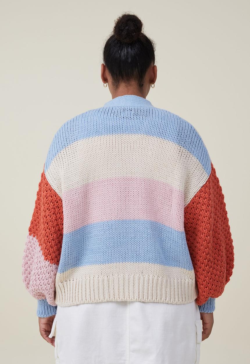 Cotton On - Curve stripe happy cardi - multi stripe