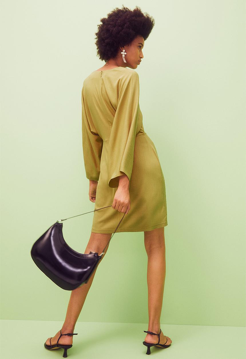 H&M - Wide-sleeved dress - olive green