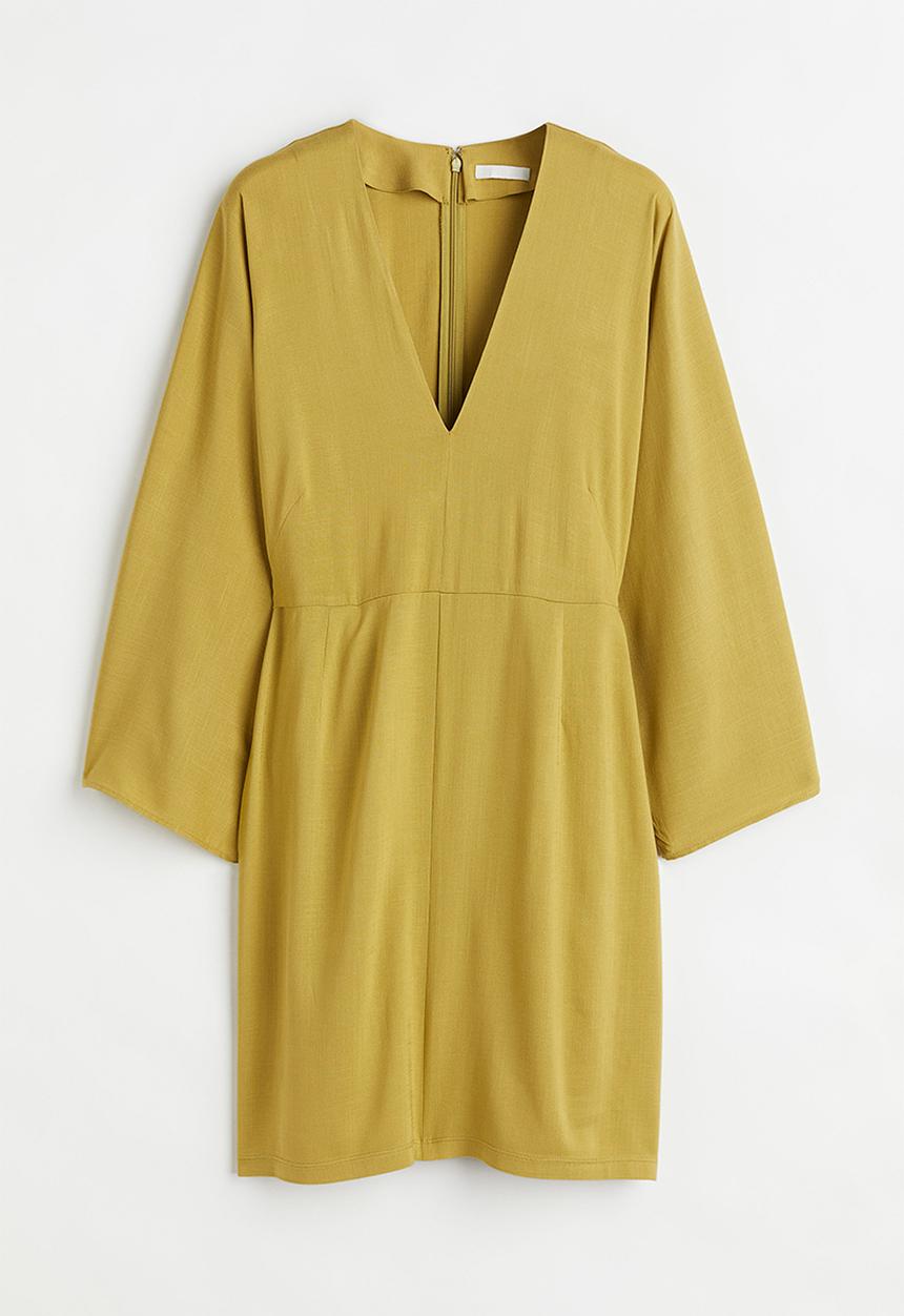 H&M - Wide-sleeved dress - olive green