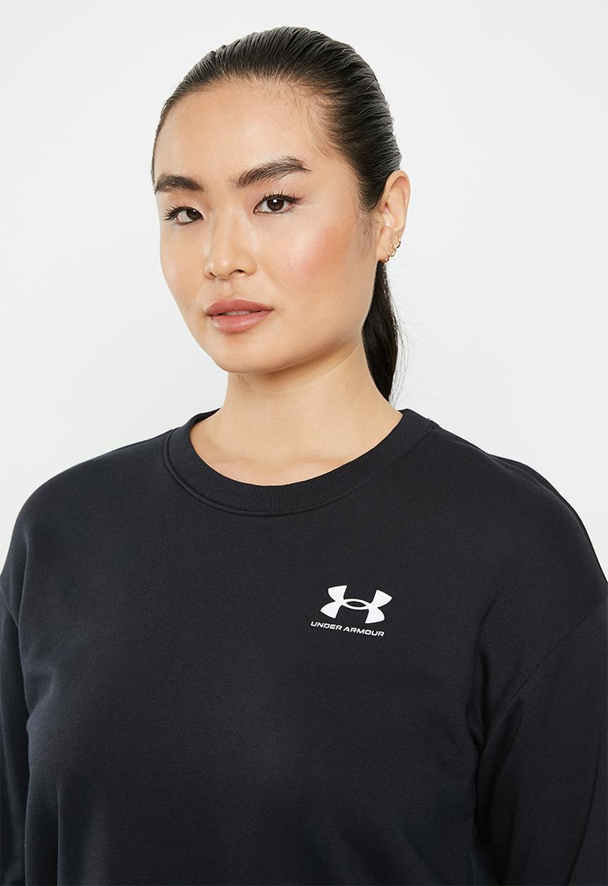 Under Armour - Rival fleece oversize crew - black/white