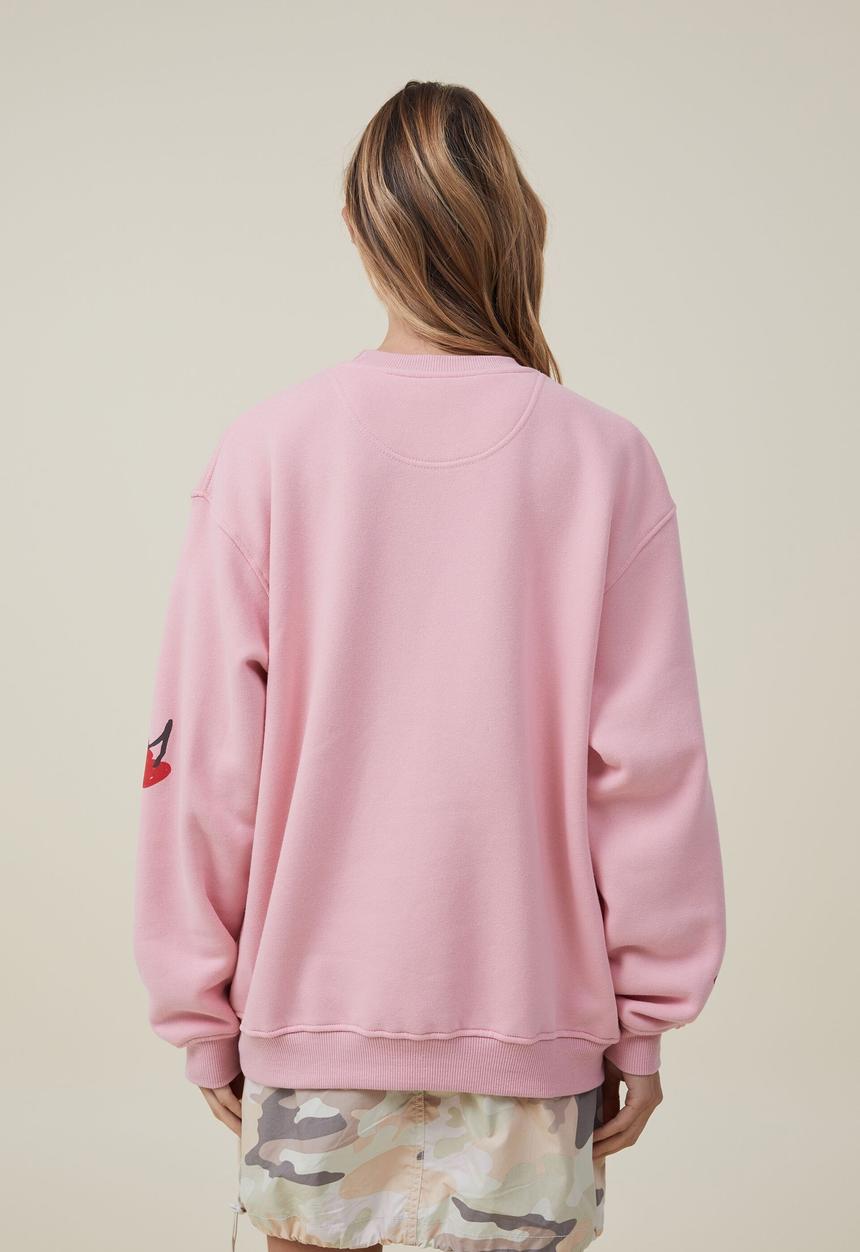 Cotton On - Smiley crew sweatshirt - lcn smi smiley icon/pink crush