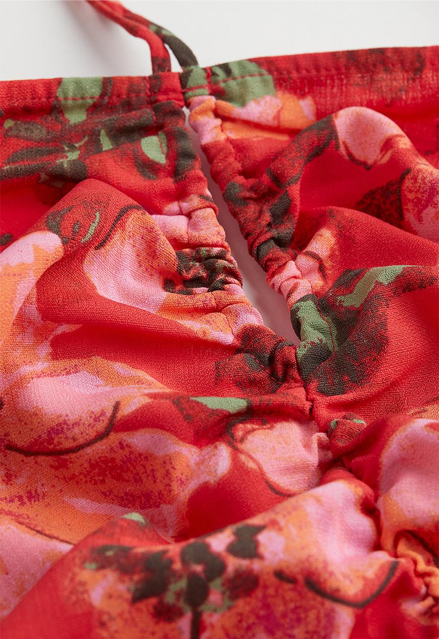 H&M - Cropped blouse - red/floral