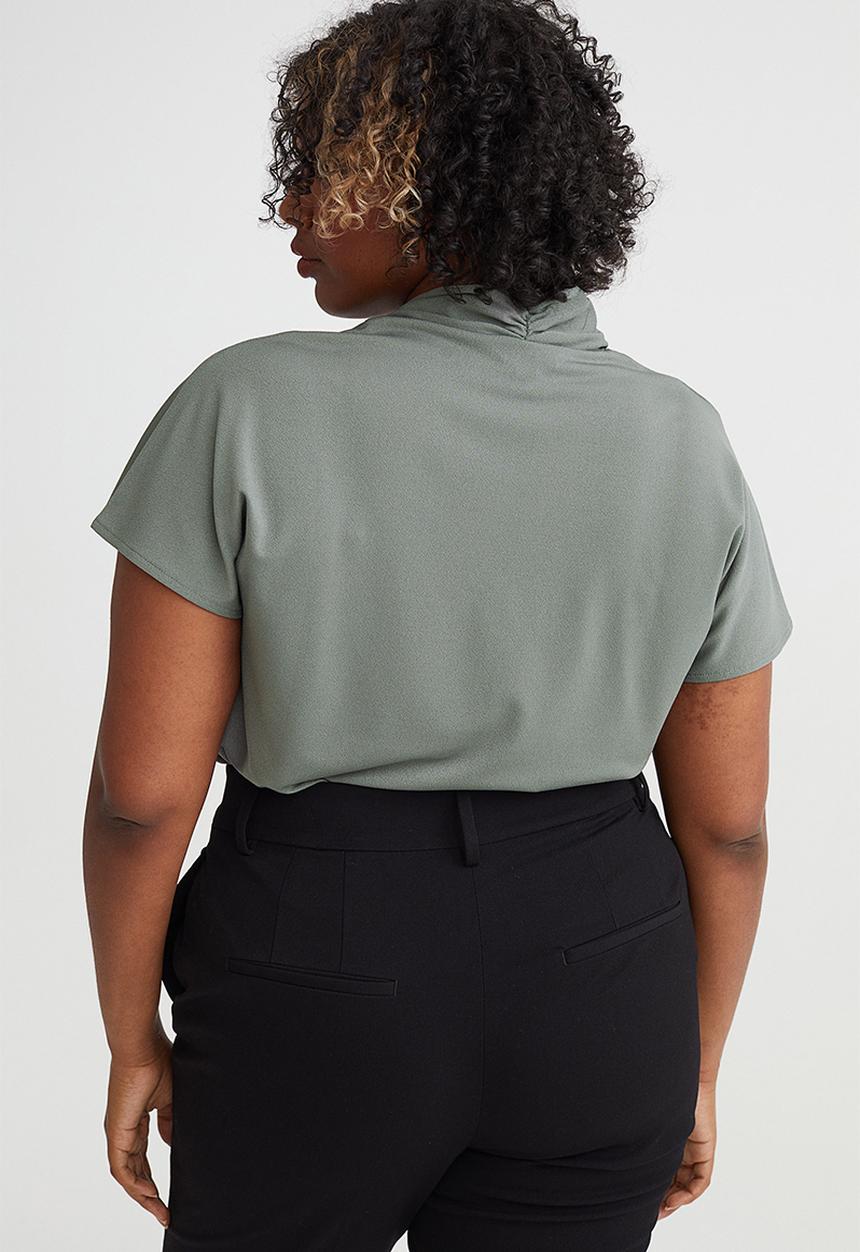 H&M - V-neck top - grey-green
