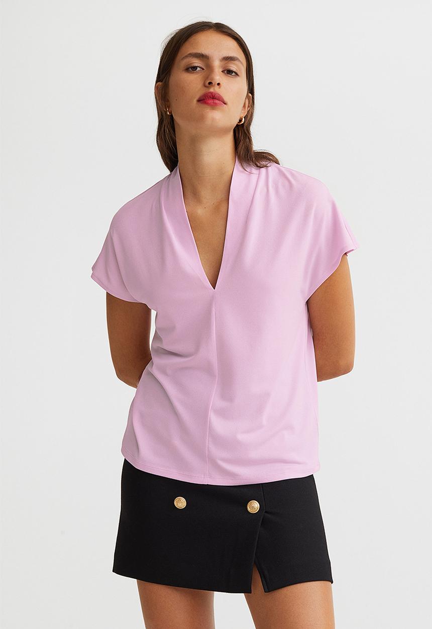 H&M - V-neck top - light pink