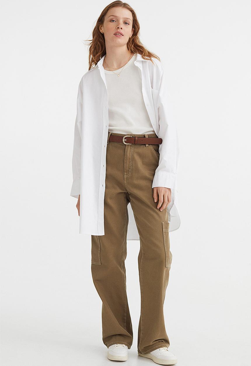 H&M - Oversized oxford shirt - white 