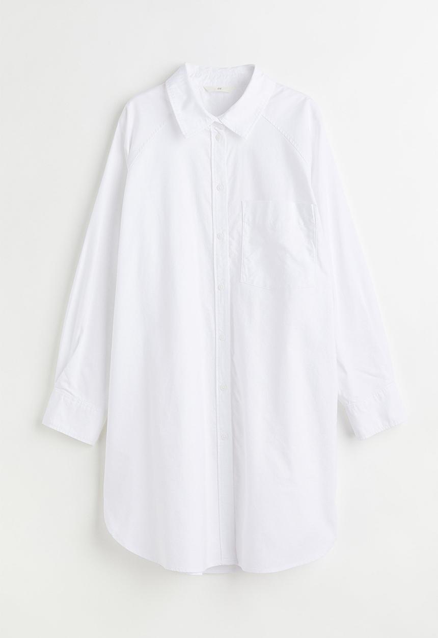 H&M - Oversized oxford shirt - white 