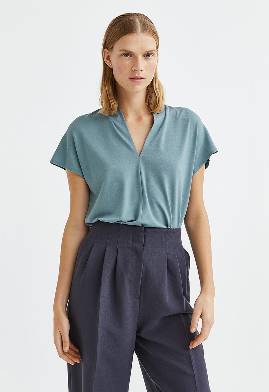 H&M - V-neck top - turquoise