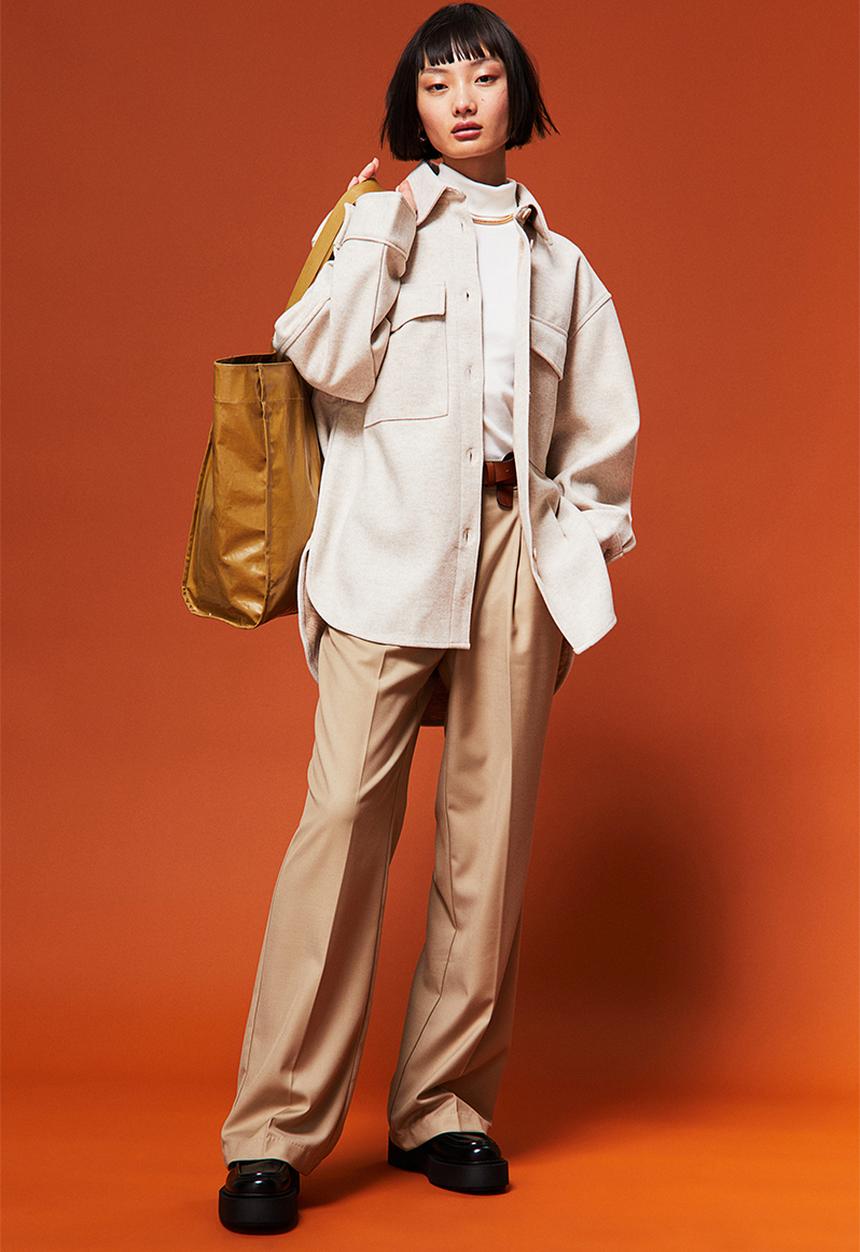 H&M - Oversized shacket - light beige