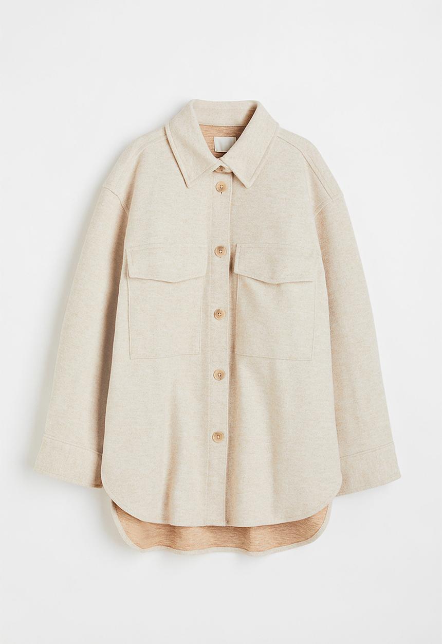 H&M - Oversized shacket - light beige