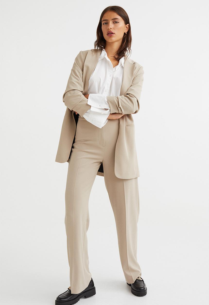 H&M - Wide trousers - light beige