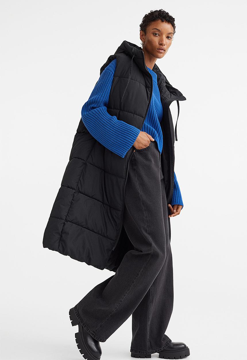 H&M - Hooded puffer gilet - black