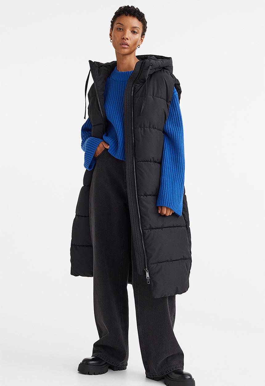 H&M - Hooded puffer gilet - black