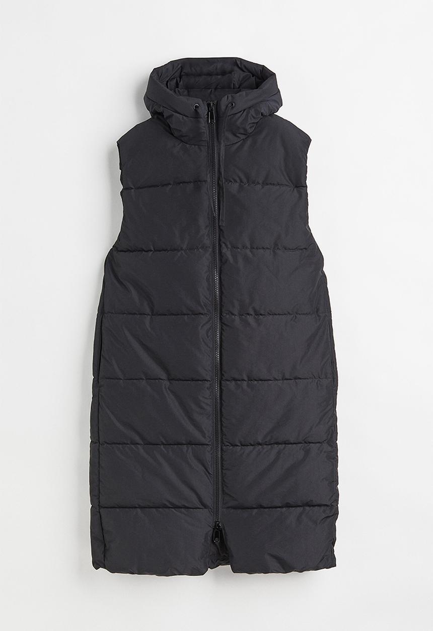 H&M - Hooded puffer gilet - black
