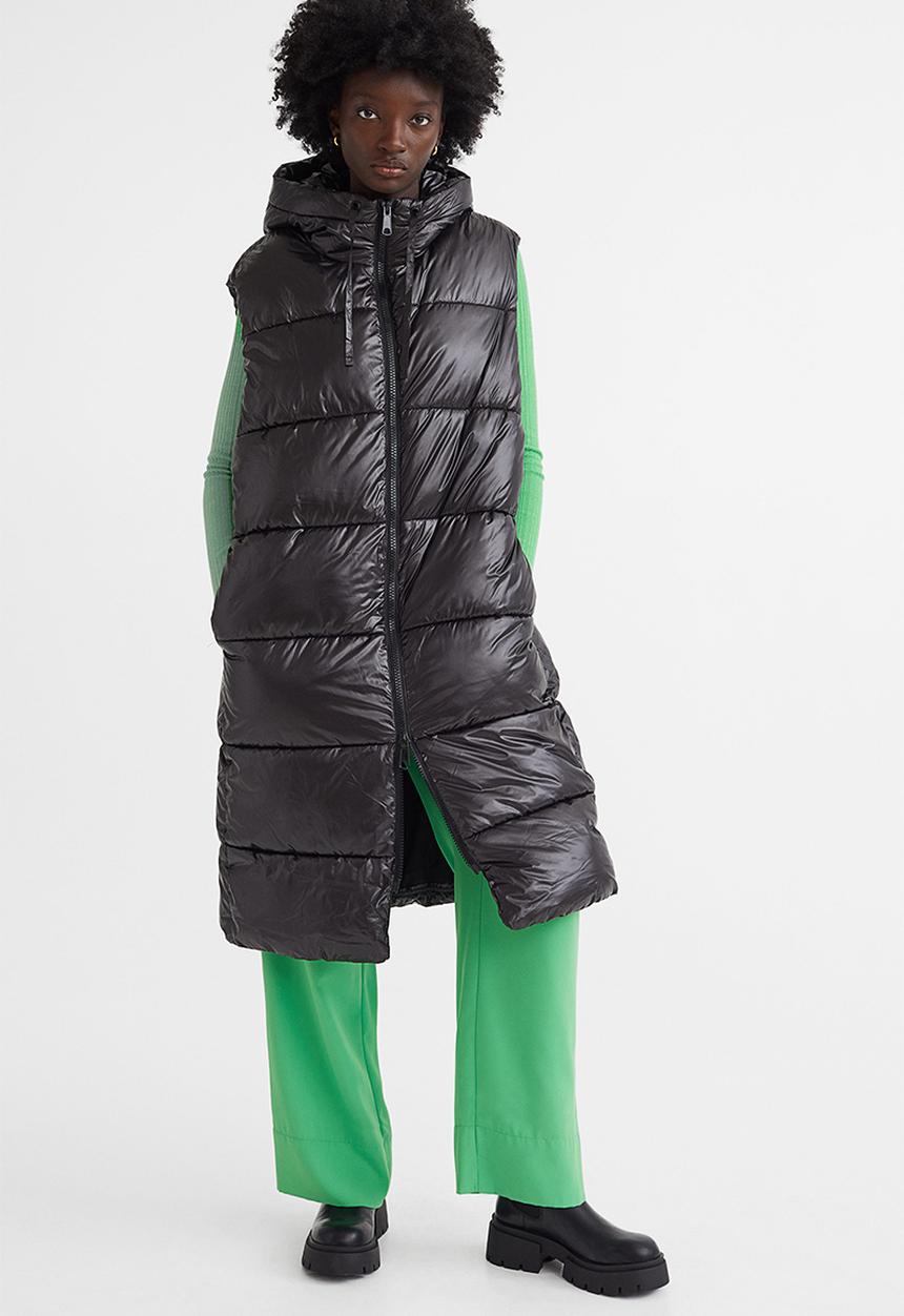H&M - Hooded puffer gilet - black 