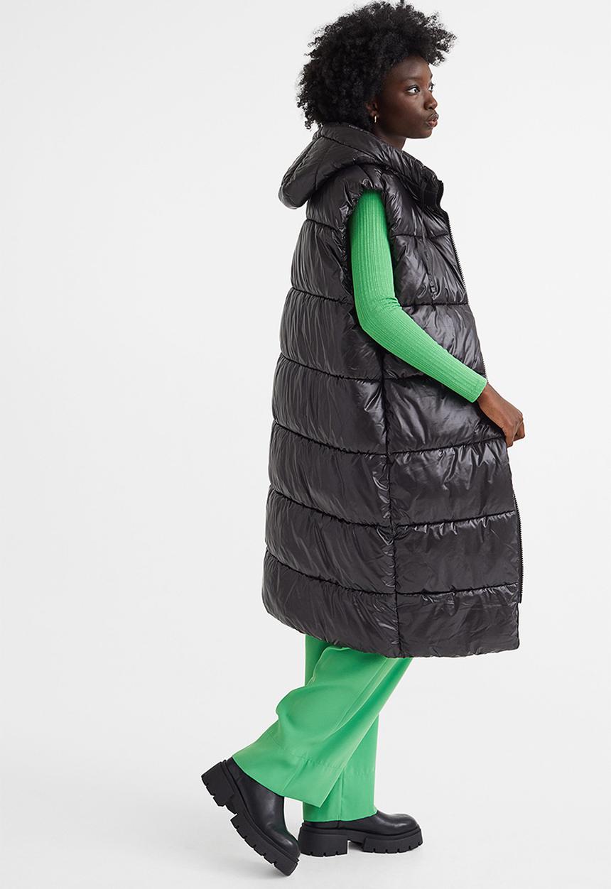 H&M - Hooded puffer gilet - black 
