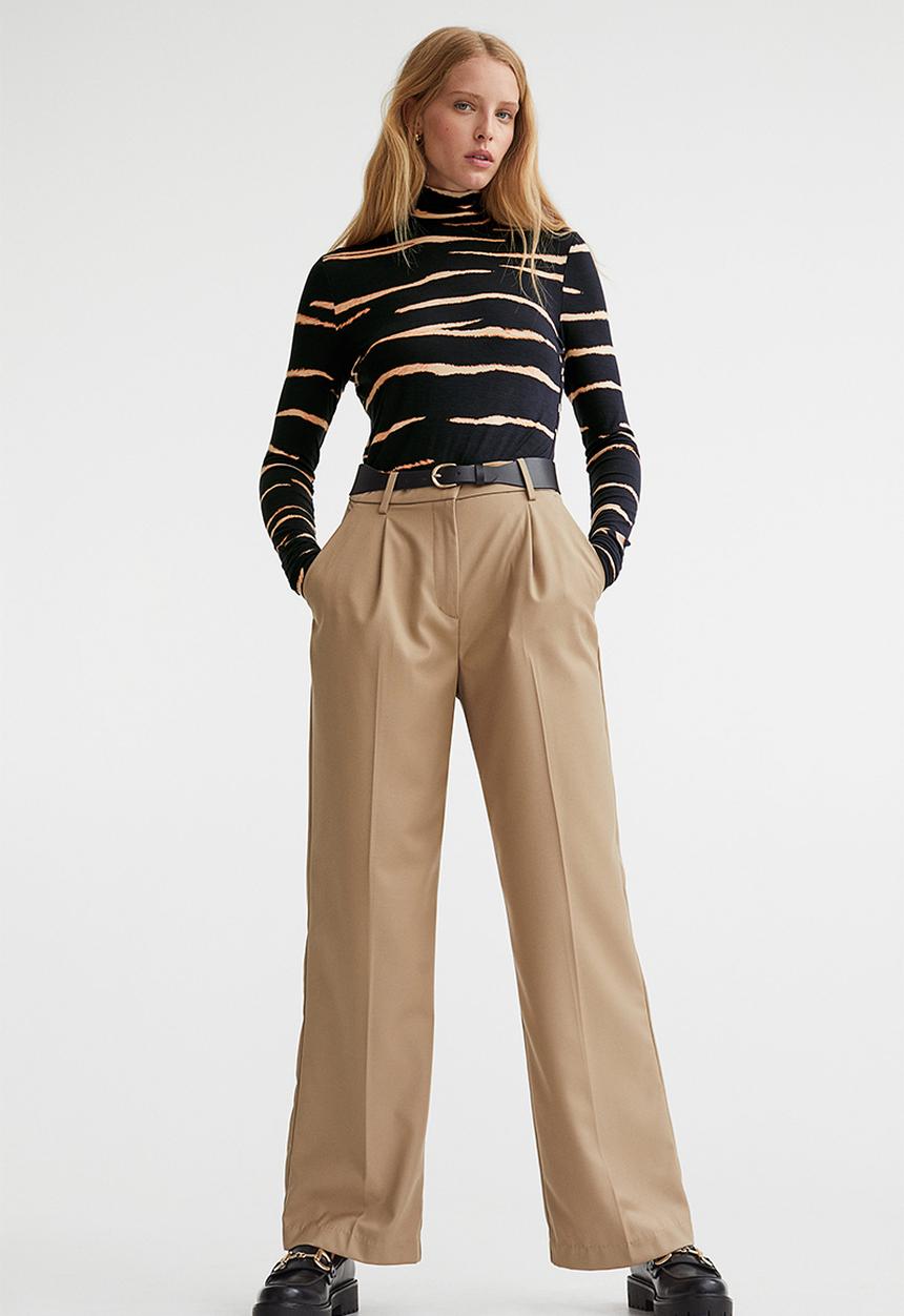H&M - Polo-neck top - black/zebra print