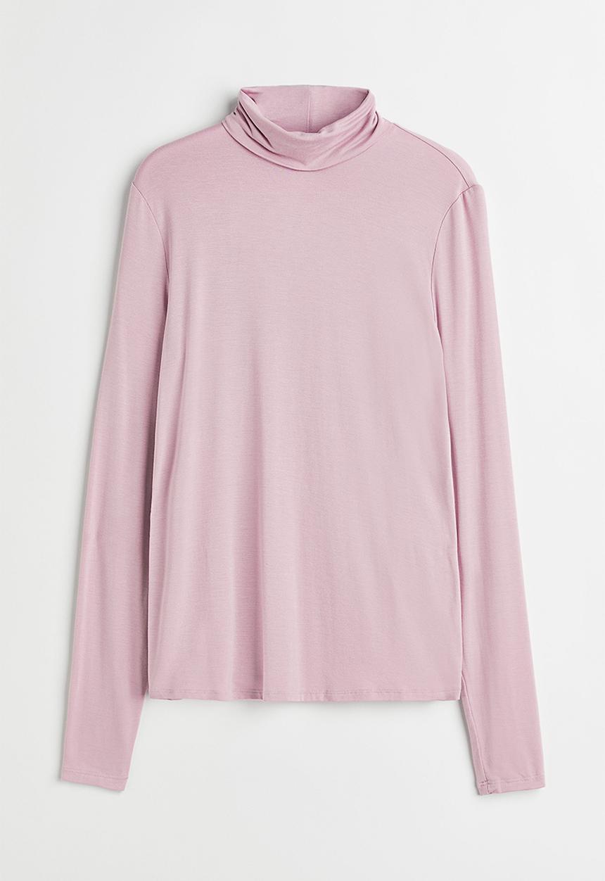 H&M - Polo-neck top - dusky pink
