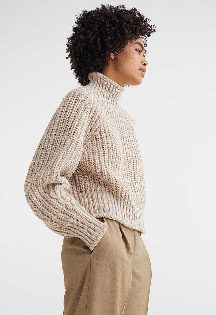 H&M - Knitted jumper - light beige