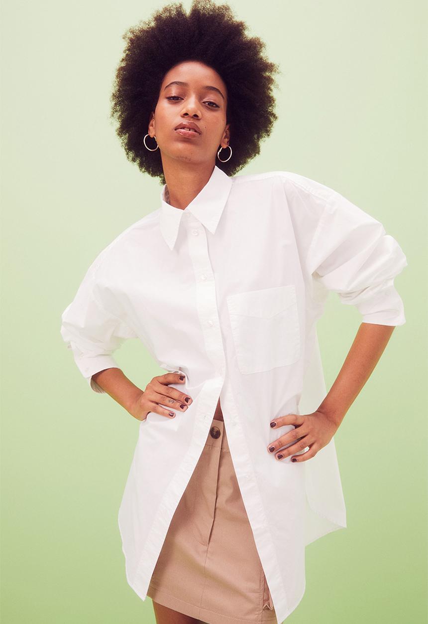H&M - Oversized cotton shirt - white