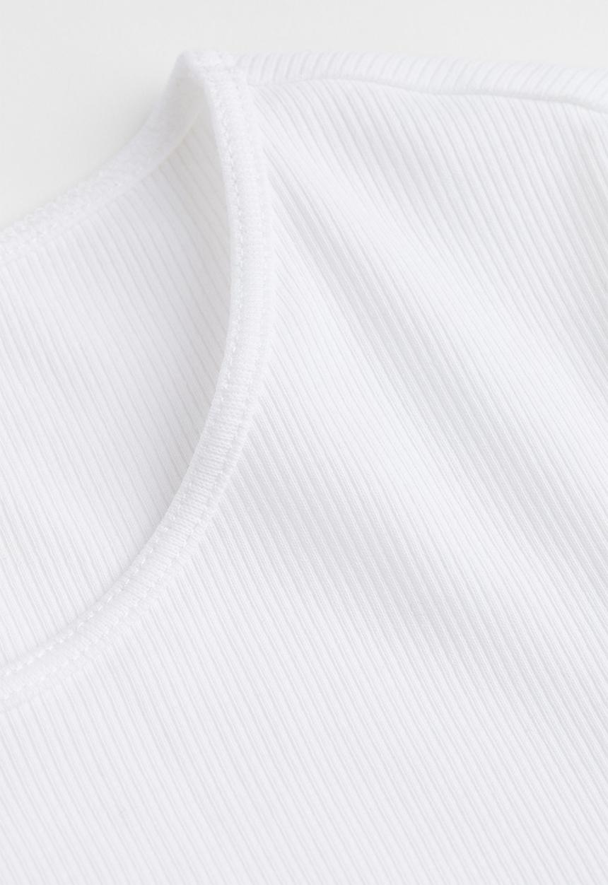H&M - Ribbed jersey top - white