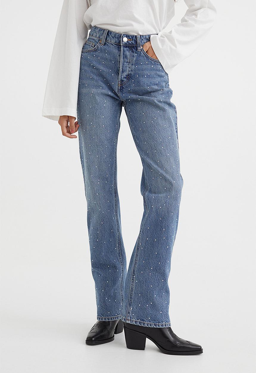 H&M - Straight high jeans - denim blue