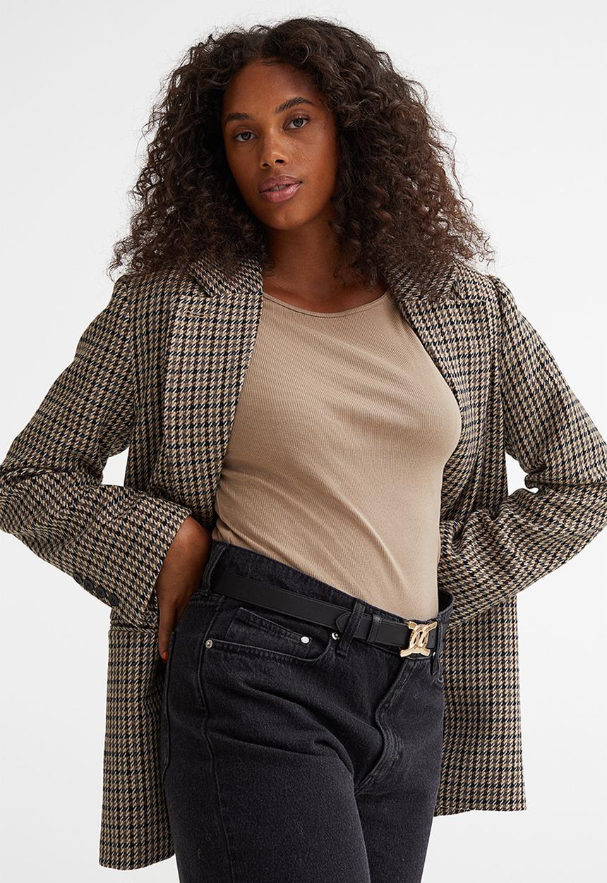 H&M - Ribbed jersey top - beige