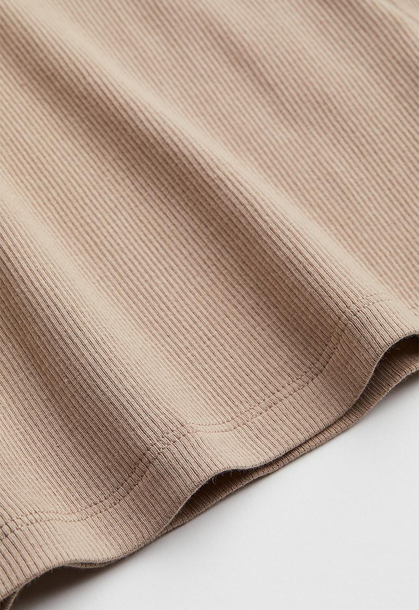 H&M - Ribbed jersey top - beige