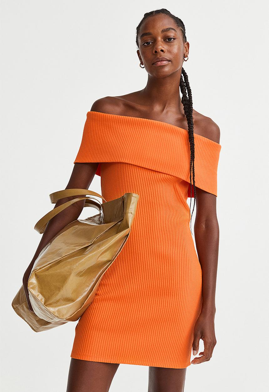 H&M - Off-the-shoulder dress - orange