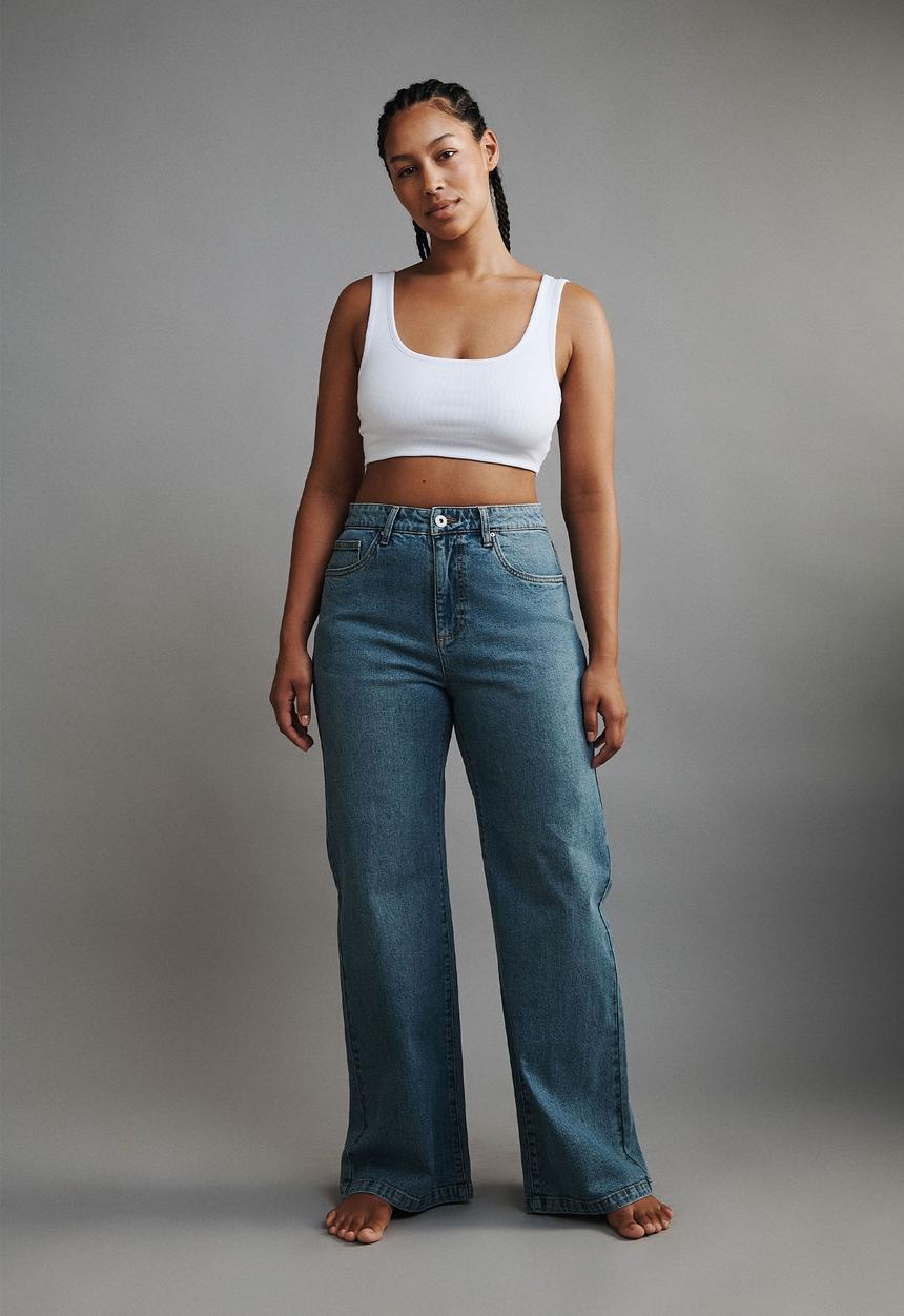 Cotton On - Stretch wide leg jean - dusk blue