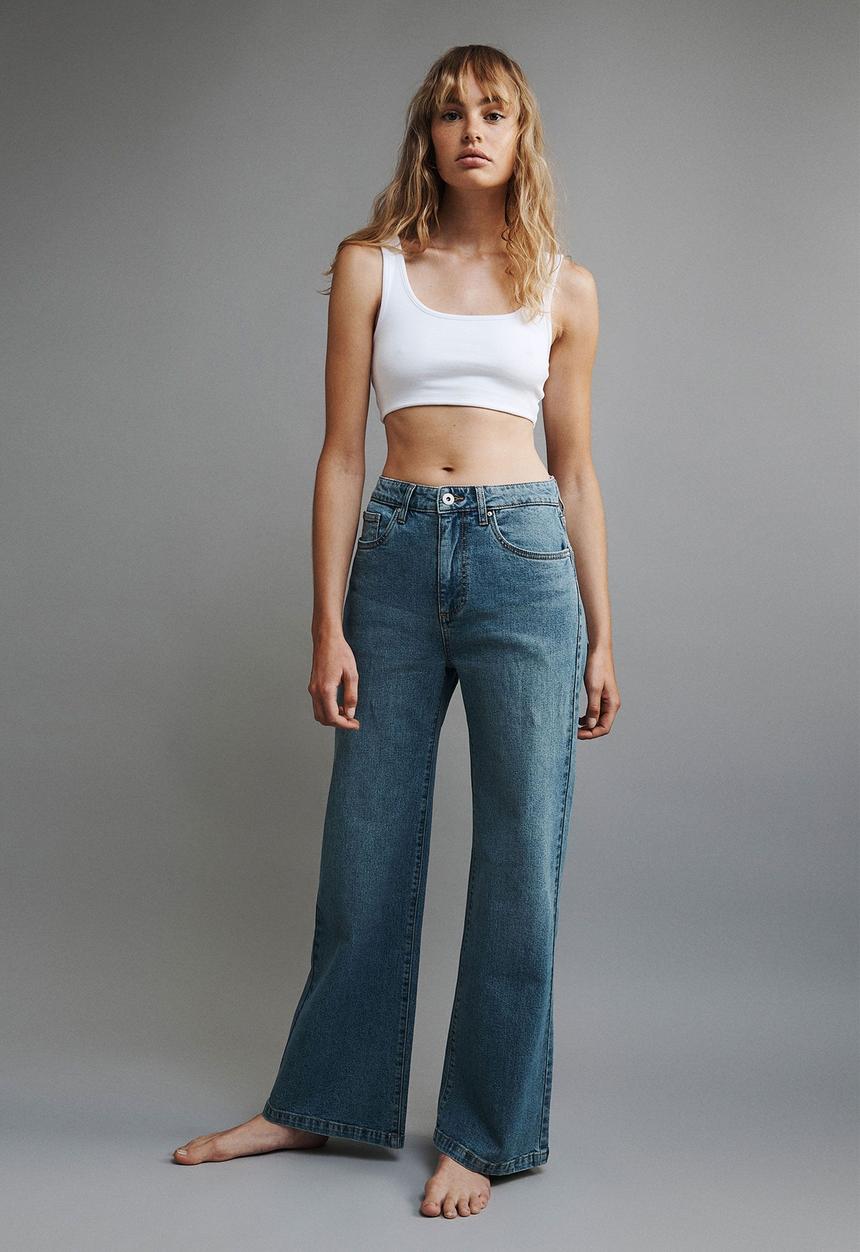 Cotton On - Stretch wide leg jean - dusk blue