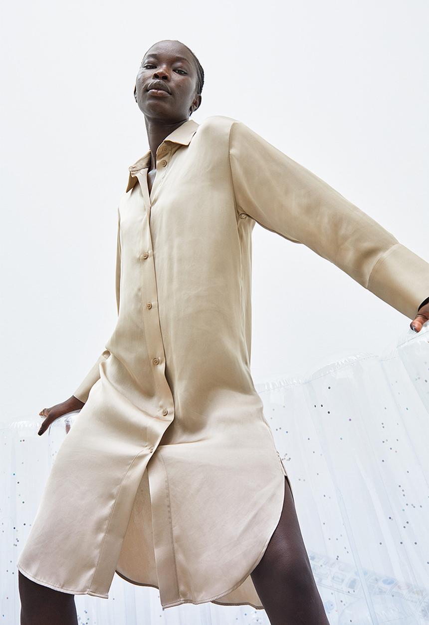 H&M - Oversized shirt dress - beige