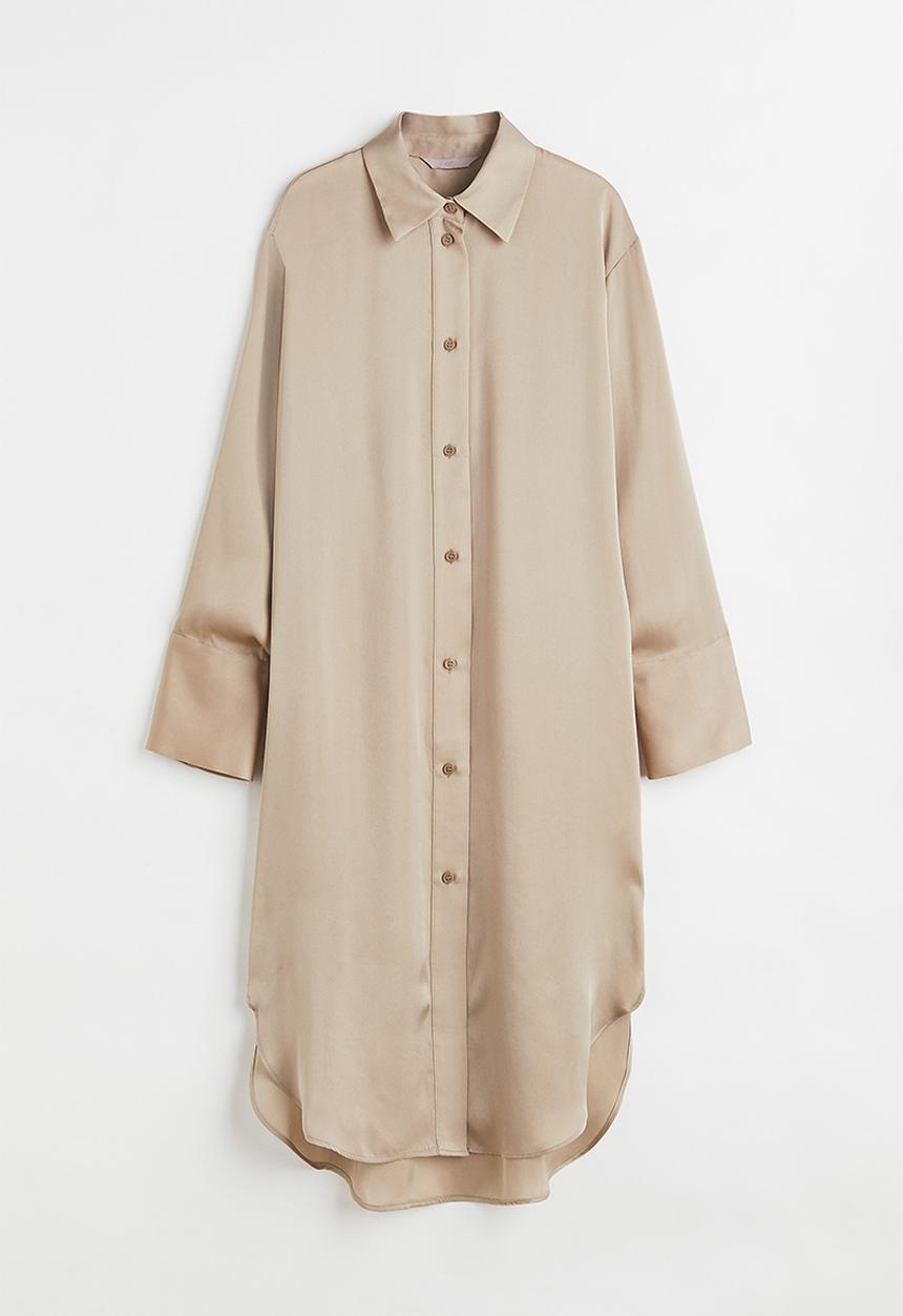 H&M - Oversized shirt dress - beige