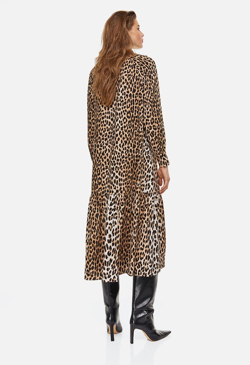 H&M - Patterned shirt dress - brown/leopard print