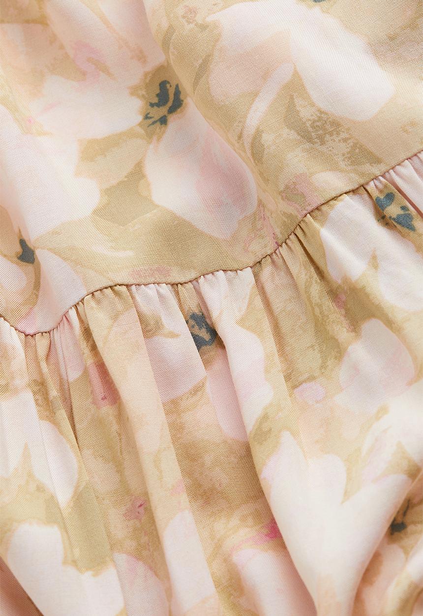 H&M - Patterned shirt dress - beige/floral
