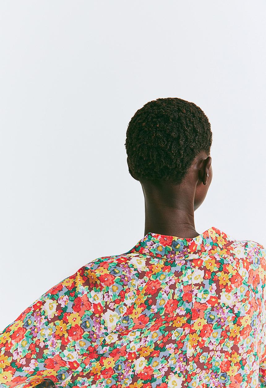 H&M - Patterned shirt dress - red/floral