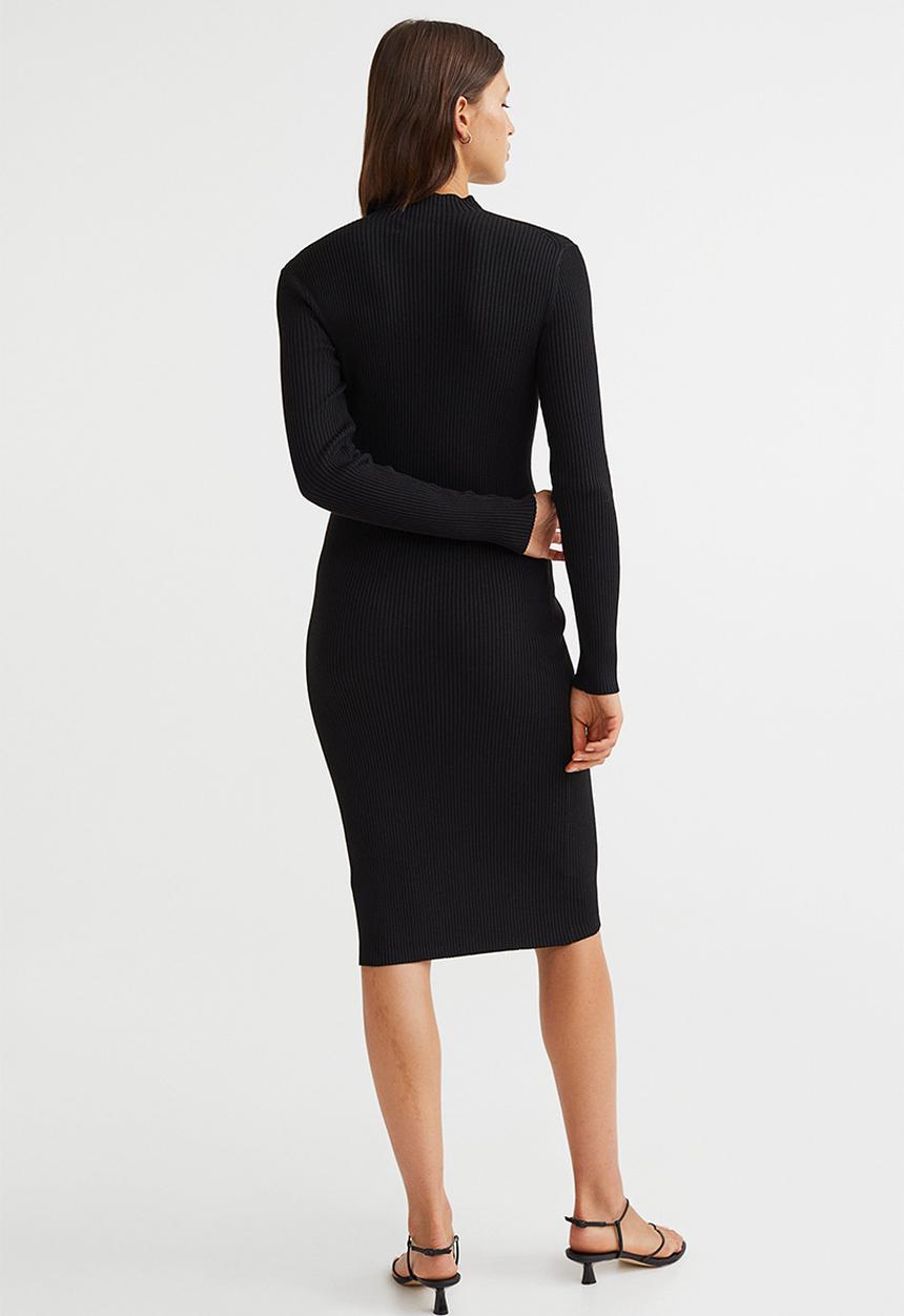H&M - Rib-knit dress - black 