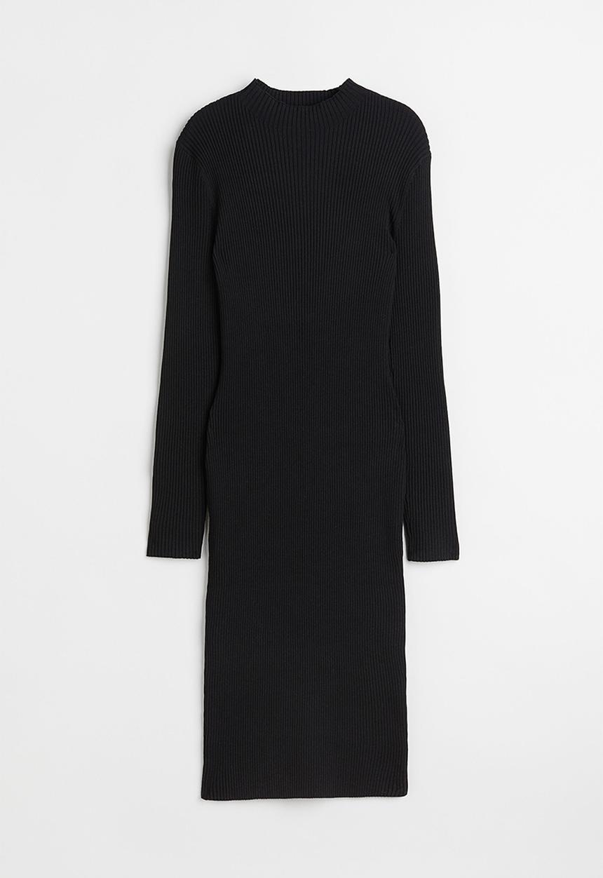 H&M - Rib-knit dress - black 