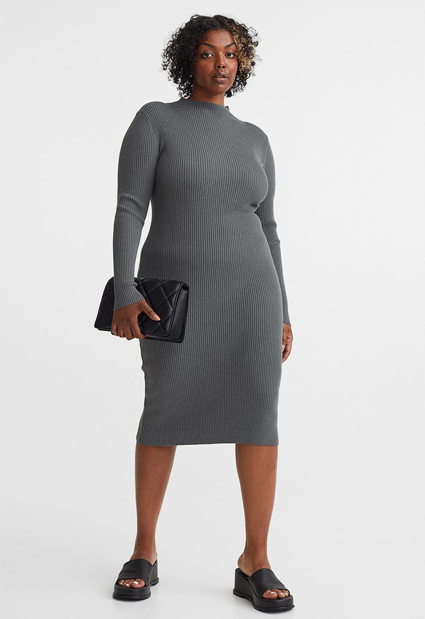 H&M - Rib-knit dress - dark grey