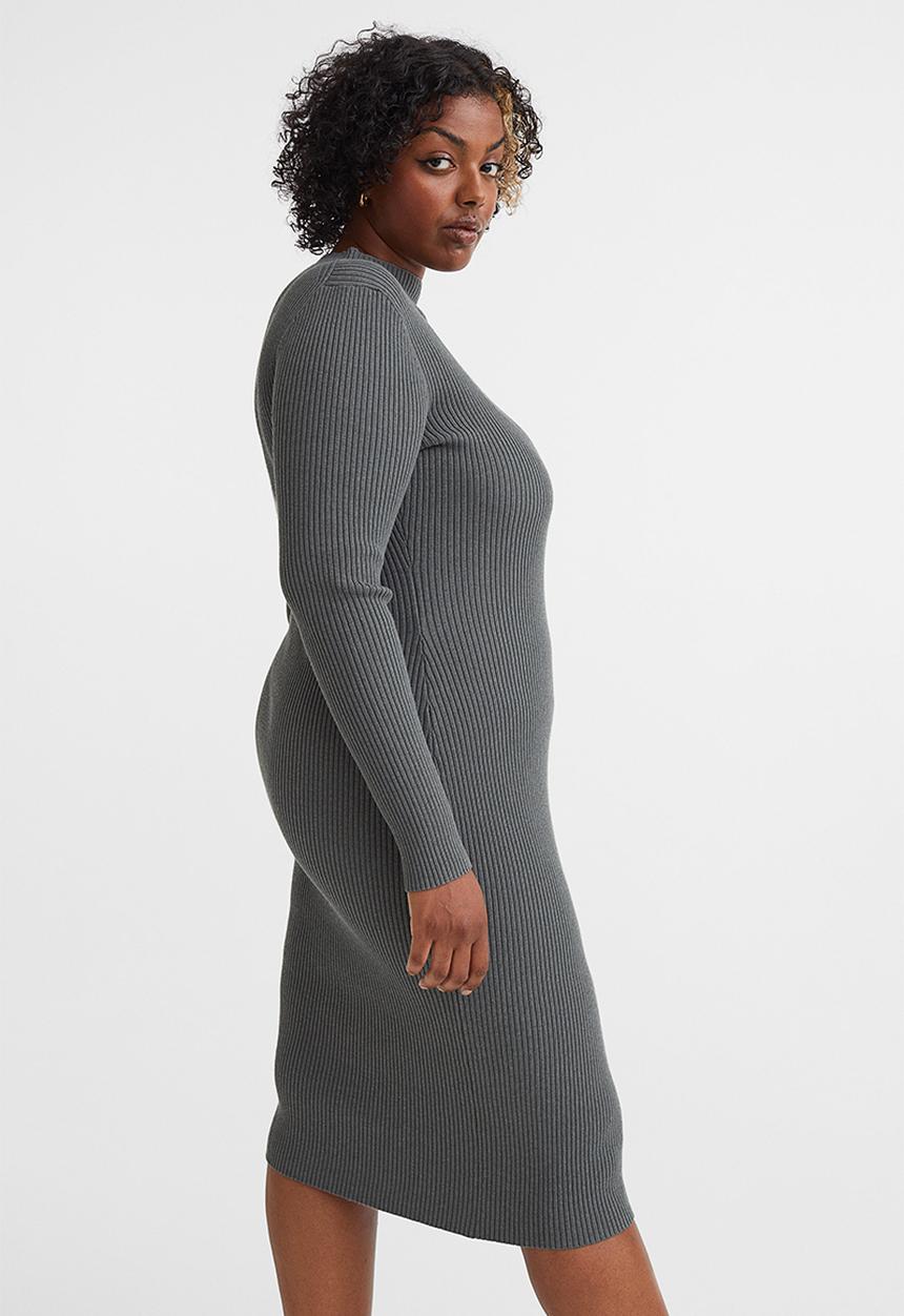 H&M - Rib-knit dress - dark grey