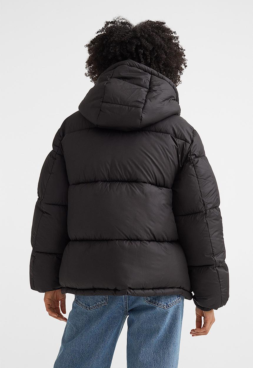 H&M - Hooded puffer jacket - black