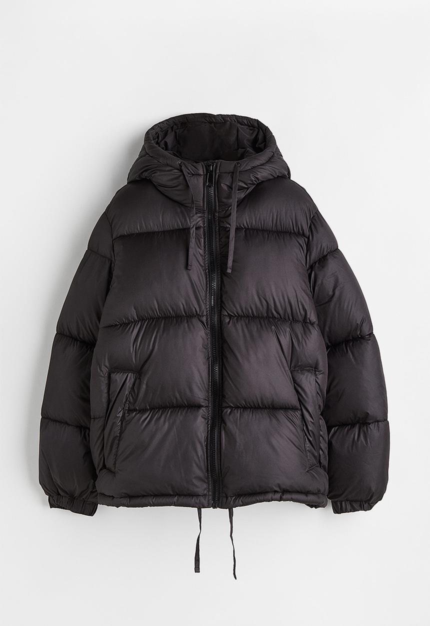 H&M - Hooded puffer jacket - black