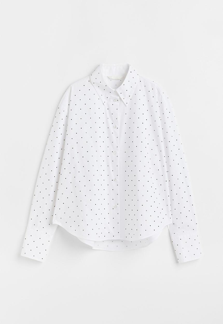 H&M - Stud-detail shirt - white/studs