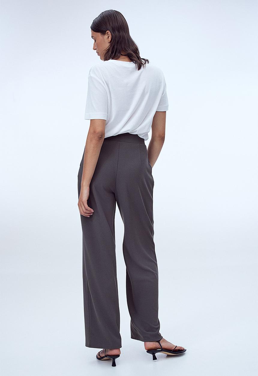 H&M - High-waisted tailored trousers - dark grey