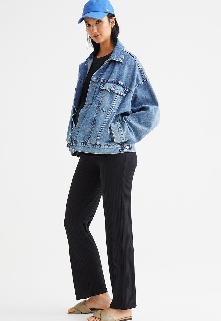 H&M - Mama ribbed trousers - black