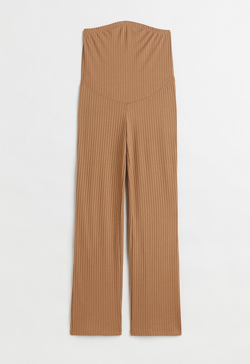 H&M - Mama ribbed trousers - dark beige