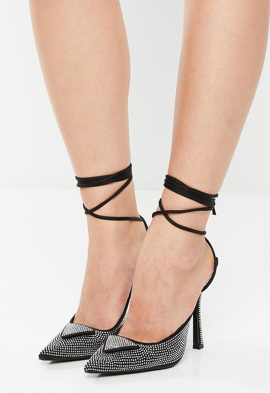 Public Desire - Galaxy pointed toe stiletto heel - black