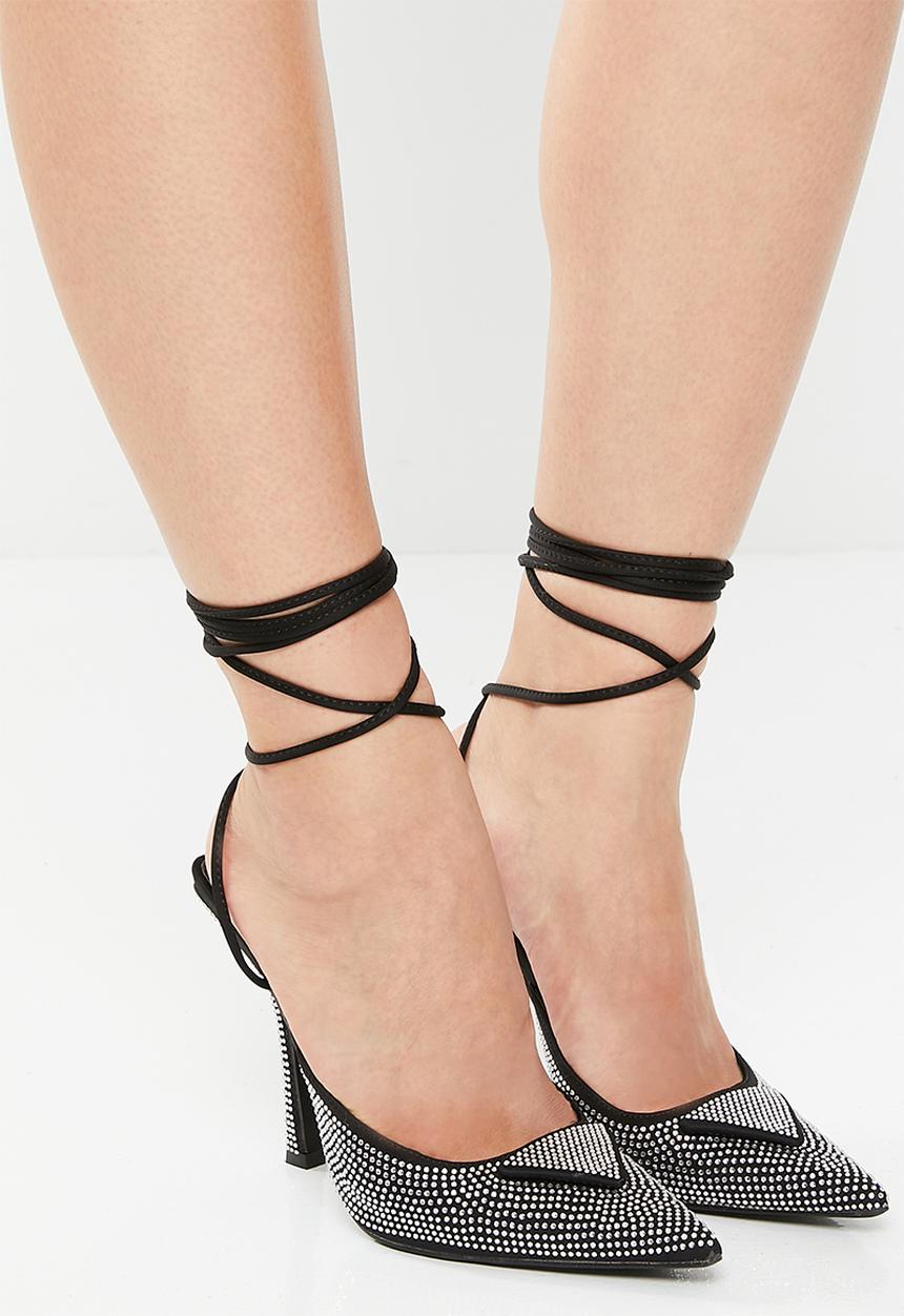 Public Desire - Galaxy pointed toe stiletto heel - black